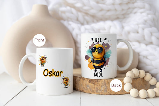 Bienen Keramiktasse "Bee Cool" mit Wunschname