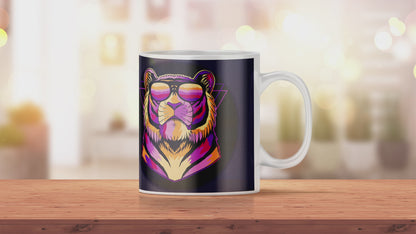 Personalisierte Kaffeetasse mit Tiger und Name | Bedruckte Tasse aus Keramik