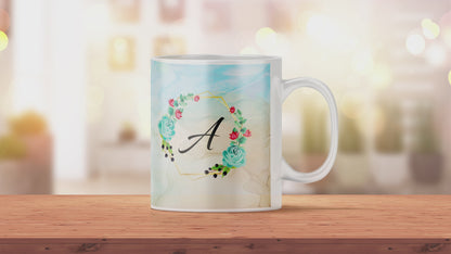 Personalisierte Tasse mit Namen und Monogramm Motiv | Bedruckte Tasse aus Keramik