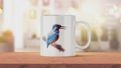Personalisierte Kaffeetasse mit Namen und Eisvogel Motiv | Bedruckte Tasse aus Keramik