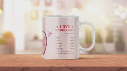 Bedruckte Kaffeetasse Liebesrezept | Keramiktasse
