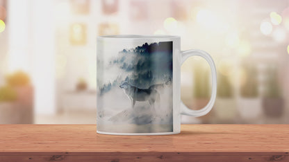 Personalisierte Kaffeetasse für Kaffee- und Teeliebhaber | Tasse mit Namen und Wolf Motiv | Kaffeebecher Geschenk