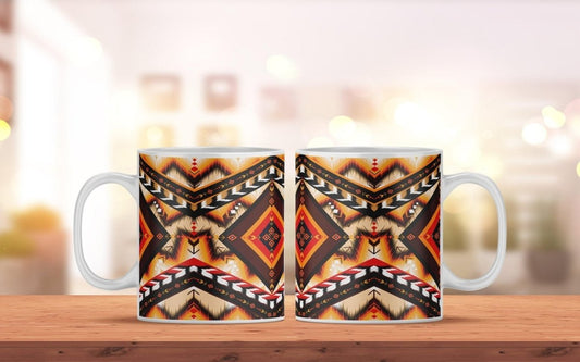 Bedruckte Kaffeetasse Ethno Style | Tasse aus Keramik - Prami's