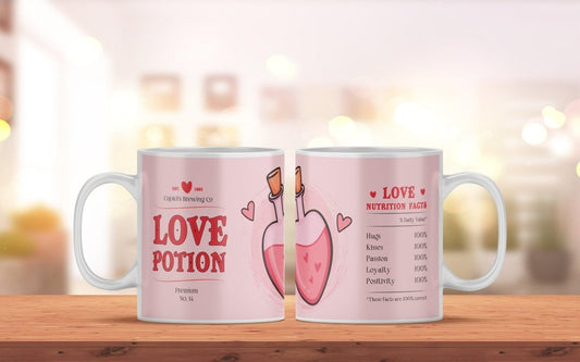 Bedruckte Kaffeetasse mit Liebes Rezept Motiv | Tasse aus Keramik - Prami's