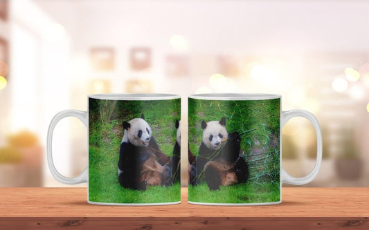 Bedruckte Kaffeetasse mit Panda Motiv | Tasse aus Keramik - Prami's
