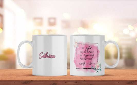 Personalisierte Kaffeetasse für die beste Schwester | Bedruckte Tasse mit Namen und Spruch - Prami's