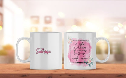 Personalisierte Kaffeetasse für die beste Schwester | Bedruckte Tasse mit Namen und Spruch - Prami's
