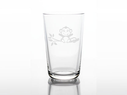 Personalisiertes Kinderglas mit Namen und Affe | Trinkglas mit Gravur - Prami's
