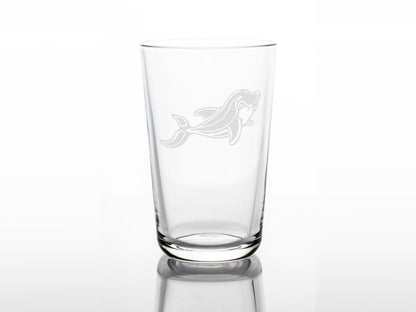 Personalisiertes Kinderglas mit Namen und Delfin | Trinkglas mit Gravur - Prami's