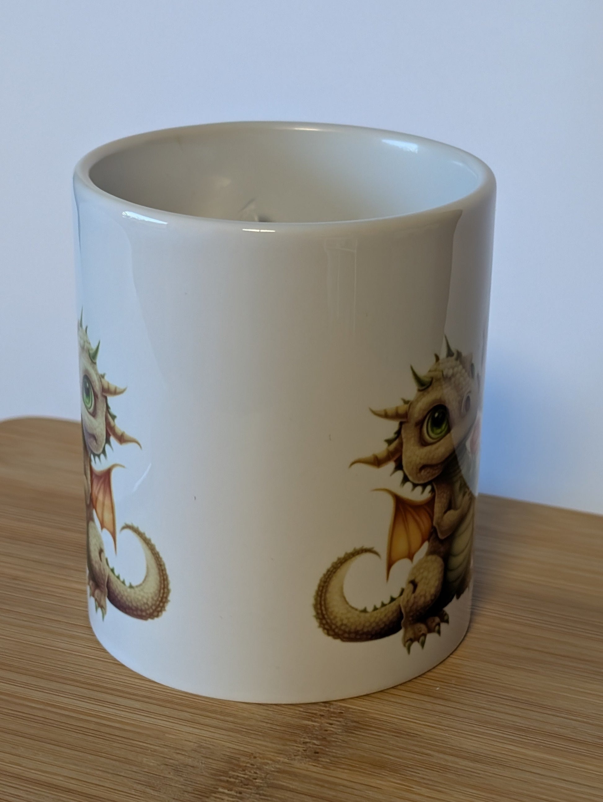 Kaffeetasse mit süßem Drachenpaar | Fantasy Keramik Tasse