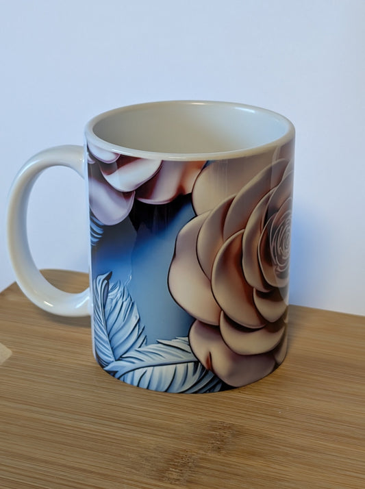 Bedruckte Kaffeetasse mit 3D Rose