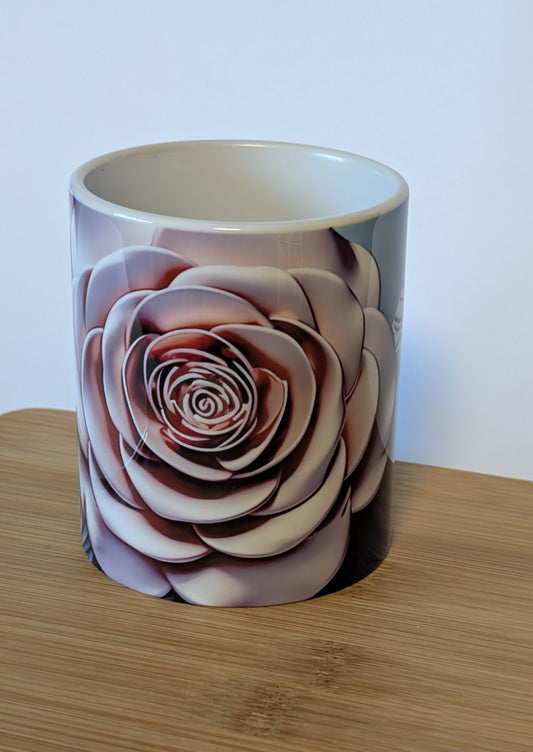 Bedruckte Kaffeetasse mit 3D Rose