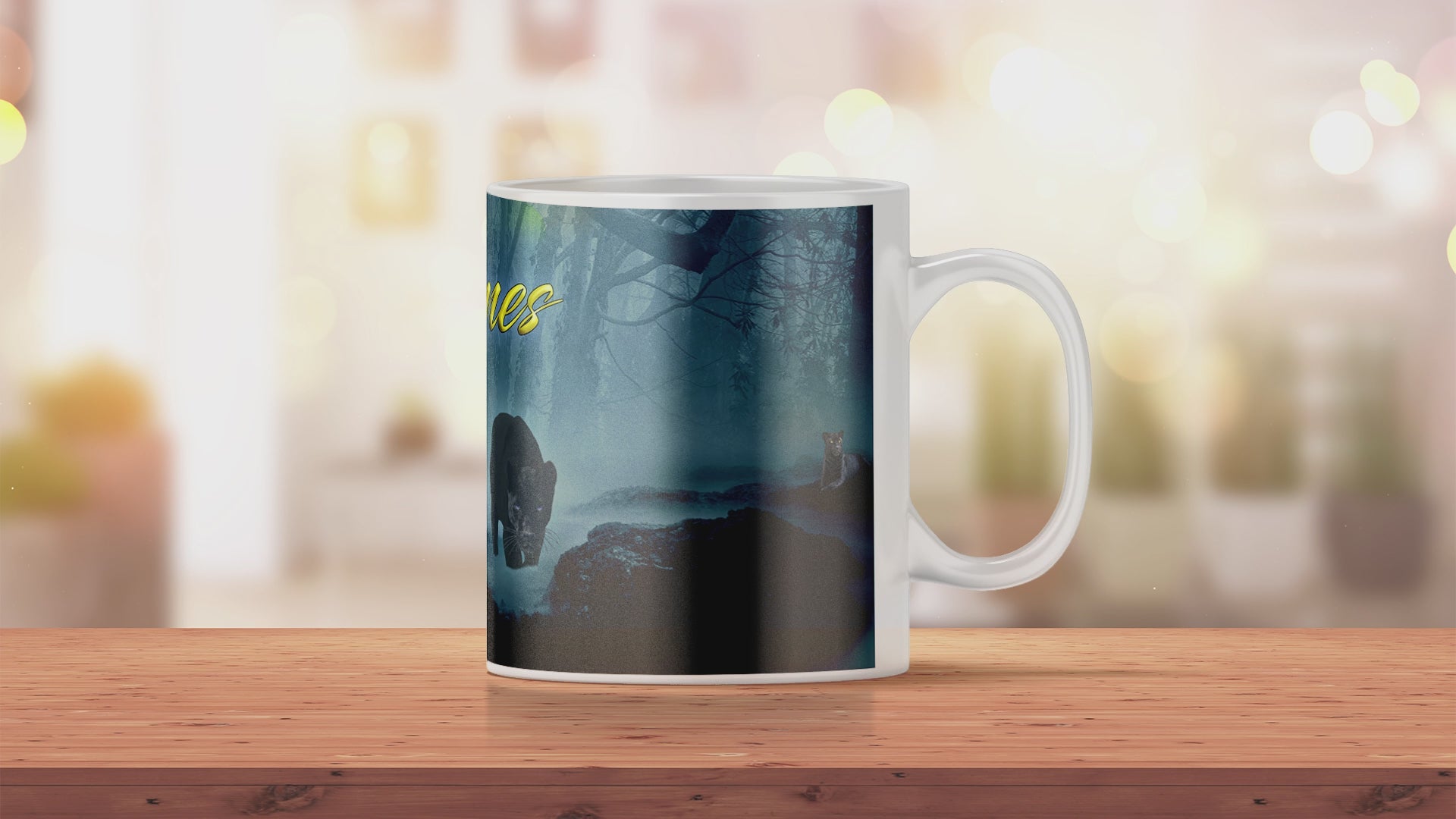 Personalisierte Tasse mit Namen und Panther Motiv | Bedruckte Tasse aus Keramik