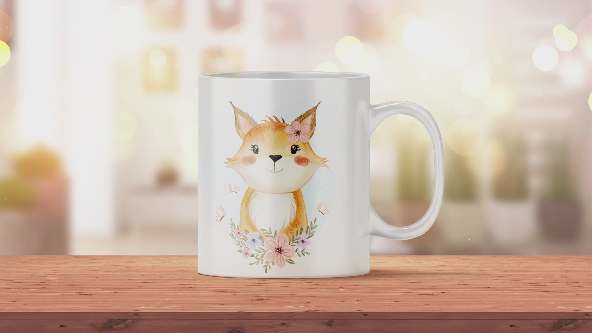 Kindertasse mit Namen und Fuchs | Personalisierte Tasse für Kinder