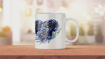 Personalisierte Kaffeetasse mit Namen und Blumen Motiv | Tasse aus Keramik