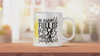 Personalisierte Tasse mit Namen und Sonnenblumen Motiv | Bedruckte Spruchtasse aus Keramik