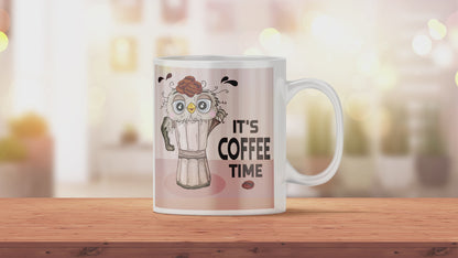 Personalisierte Kaffeetasse mit Namen und Eulen Motiv | Bedruckte Tasse aus Keramik