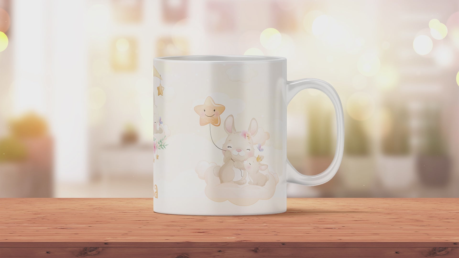 Kindertasse mit Namen und Hasen | Personalisierte Tasse für Kinder