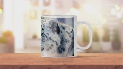 Bedruckte Kaffeetasse Schneeleopard | Keramiktasse