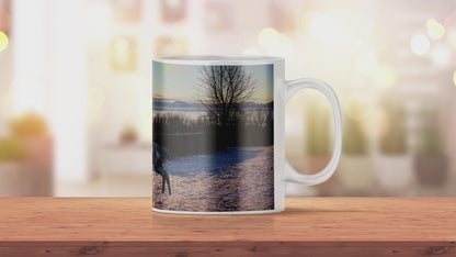 Pferde Tasse mit Schneelandschaft | Bedruckte Kaffeetasse