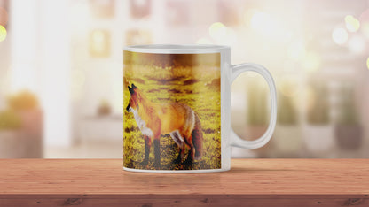 Bedruckte Kaffeetasse Fuchs und Lamm | Keramiktasse