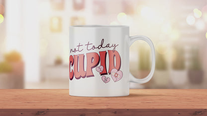 Bedruckte Kaffeetasse mit Cupid Spruch | Anti Valentinstag