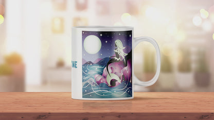 Personalisierte Tasse mit Namen und Meerjungfrau Motiv | Bedruckte Tasse aus Keramik