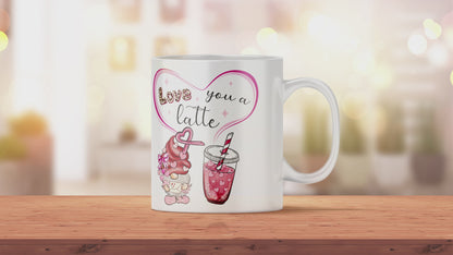 Bedruckte Kaffeetasse Love you a Latte | Keramiktasse