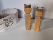 2er Set Teelichthalter aus Holz | Holzdekoration aus Eiche, Buche und Nuss - Prami's