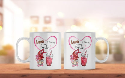 Bedruckte Kaffeetasse Love you a Latte | Tasse aus Keramik - Prami's