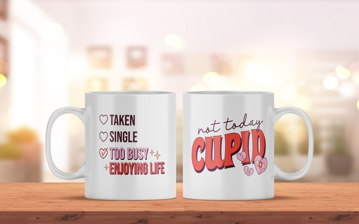 Bedruckte Kaffeetasse mit Cupid Spruch | Tasse aus Keramik - Prami's