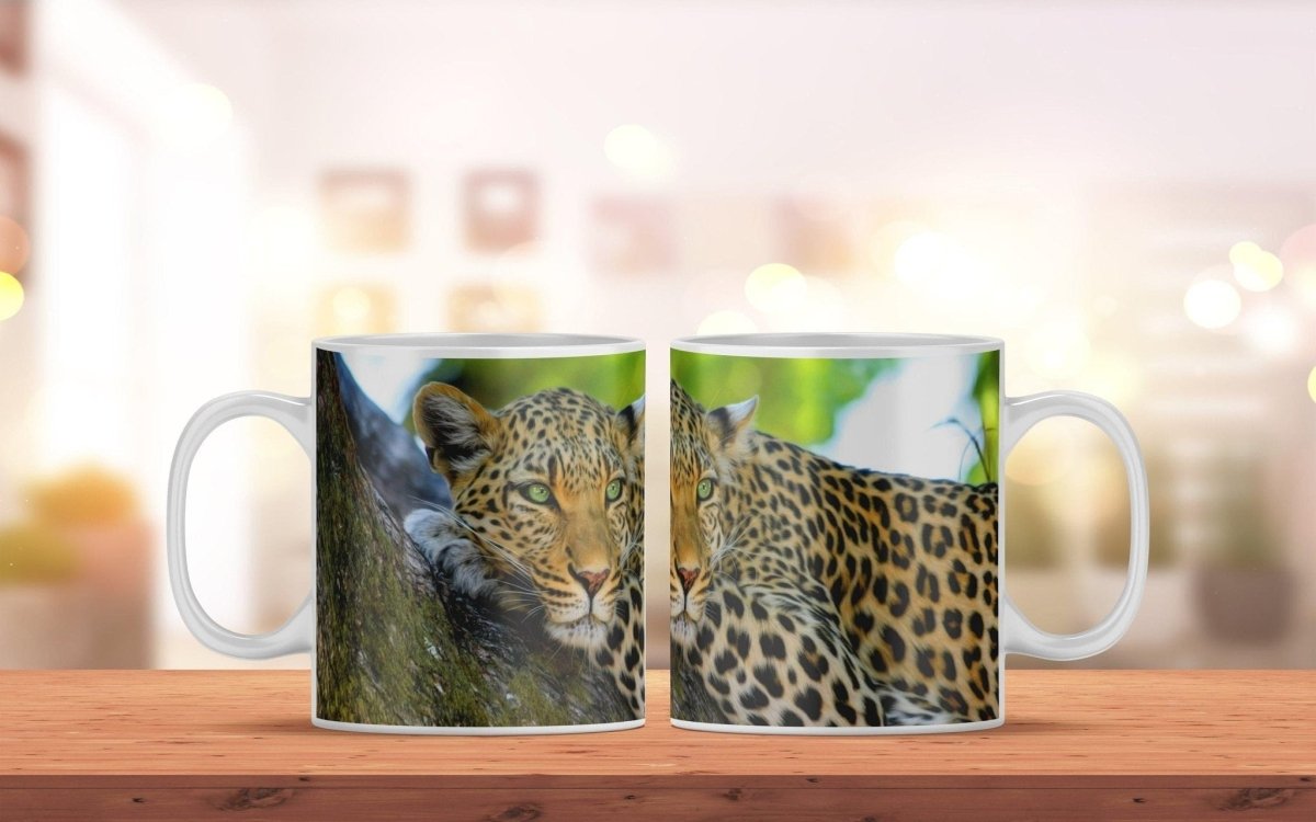 Bedruckte Kaffeetasse mit Leopard Motiv | Tasse aus Keramik - Prami's