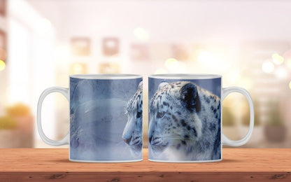 Bedruckte Kaffeetasse mit Schneeleopard Motiv | Tasse aus Keramik - Prami's