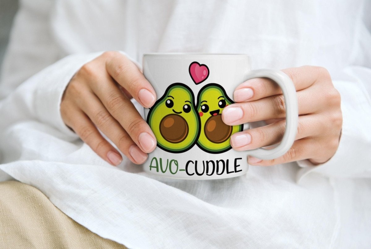 Bedruckte Kaffeetasse mit süßem Avocado Motiv | Tasse aus Keramik - Prami's