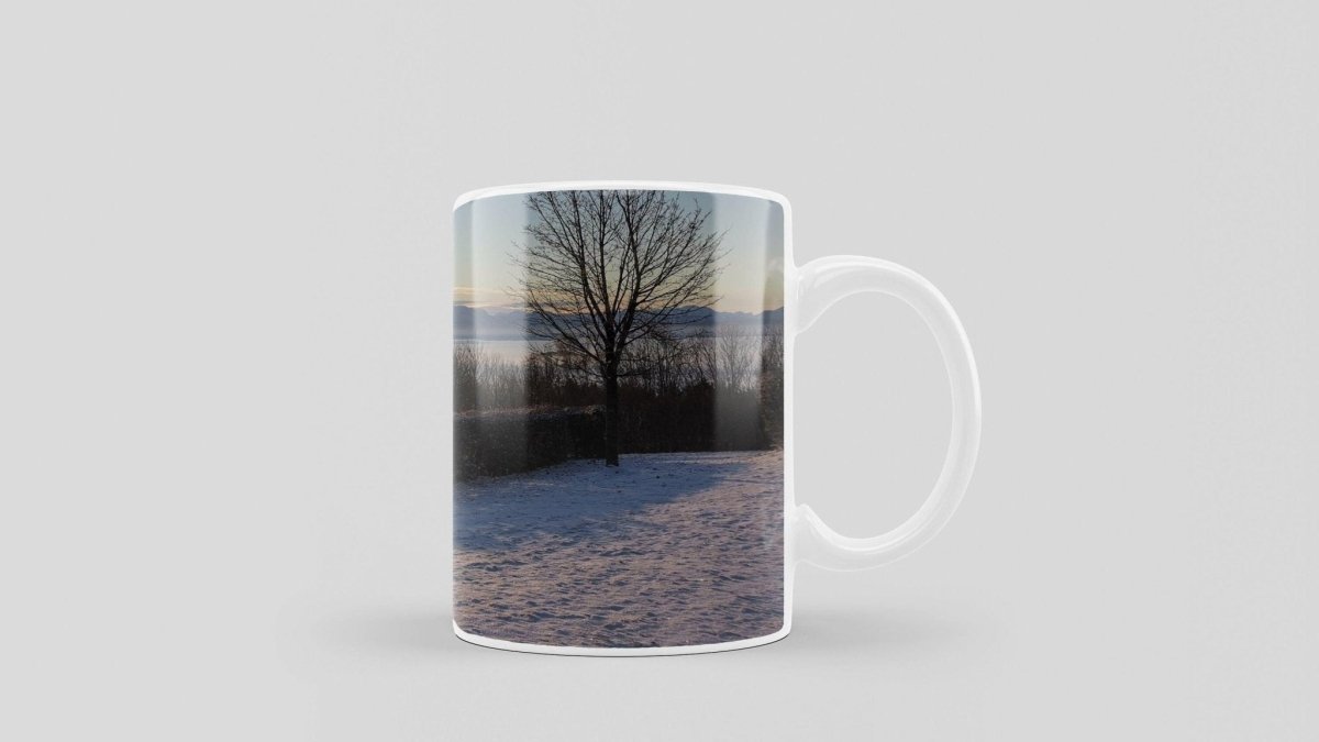 Bedruckte Kaffeetasse mit tollem Pferde Motiv & Schneelandschaft | Tasse aus Keramik - Prami's