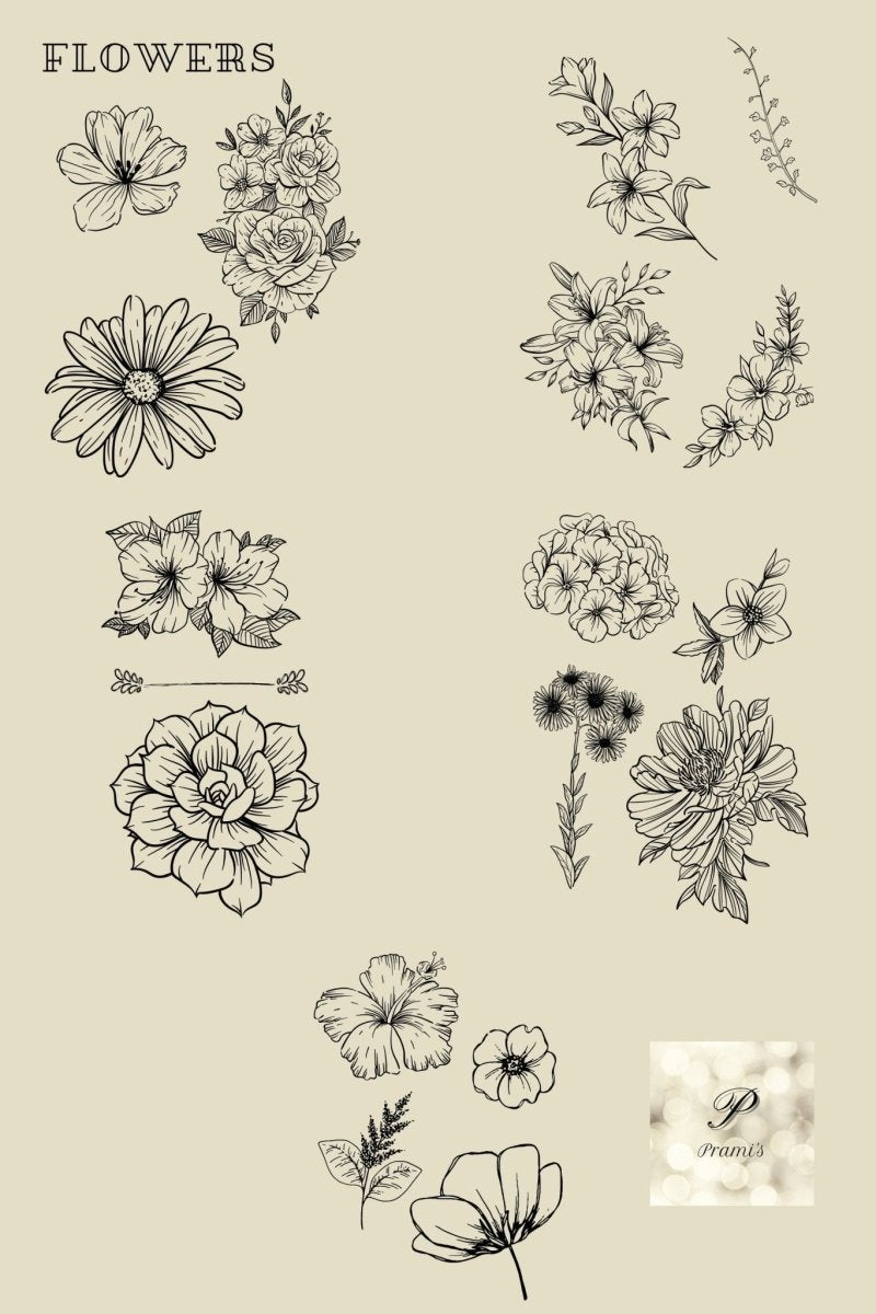 Blumen-Gravurvorlagen in SVG-Dateien zum Gravieren und Brandmalen | Download - Prami's