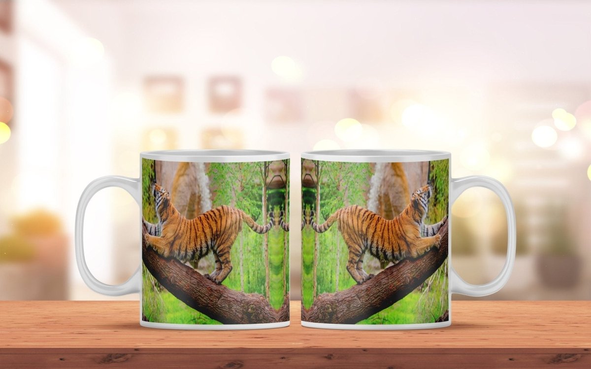 Keramik-Kaffeetasse mit majestätischem Tiger-Motiv - ein Blickfang für jeden Kaffeeliebhaber - Prami's