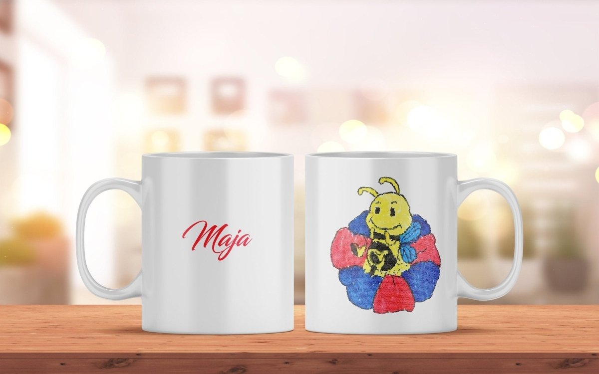 Kindertasse mit Namen und Biene | Personalisierte Tasse für Kinder - Prami's