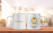 Kindertasse mit Namen und Löwe | Personalisierte Tasse für Kinder - Prami's