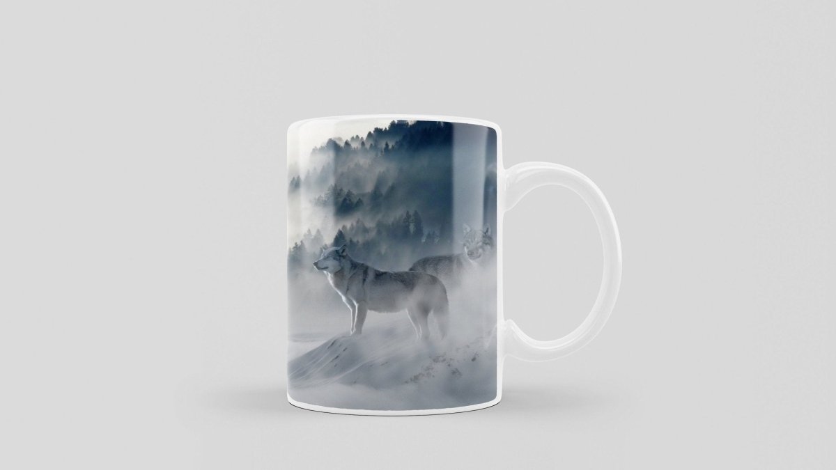 Personalisierte Kaffeetasse für Kaffee- und Teeliebhaber | Tasse mit Namen und Wolf Motiv | Kaffeebecher Geschenk - Prami's