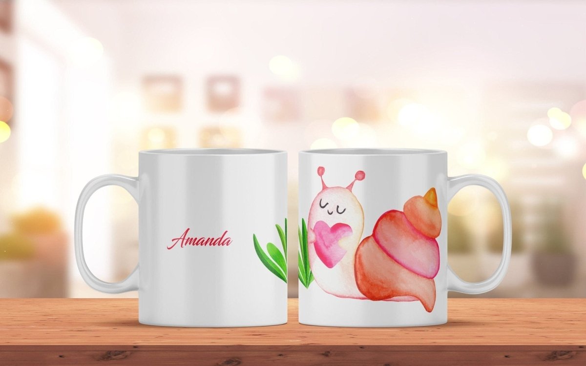 Personalisierte Kaffeetasse mit Schnecke und Name | Bedruckte Tasse aus Keramik - Prami's