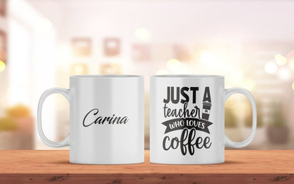 Personalisierte Tasse für Lehrer mit Wunschname | Bedruckte Kaffeetasse aus Keramik - Prami's