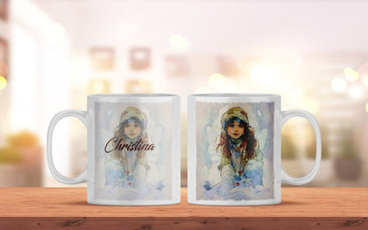 Personalisierte Tasse mit Namen und Mädchen Motiv | Bedruckte Tasse aus Keramik - Prami's