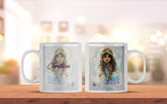 Personalisierte Tasse mit Namen und Mädchen Motiv | Bedruckte Tasse aus Keramik - Prami's