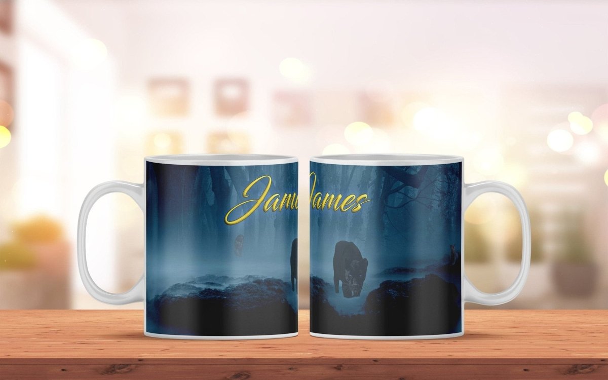 Personalisierte Tasse mit Namen und Panther Motiv | Bedruckte Tasse aus Keramik - Prami's