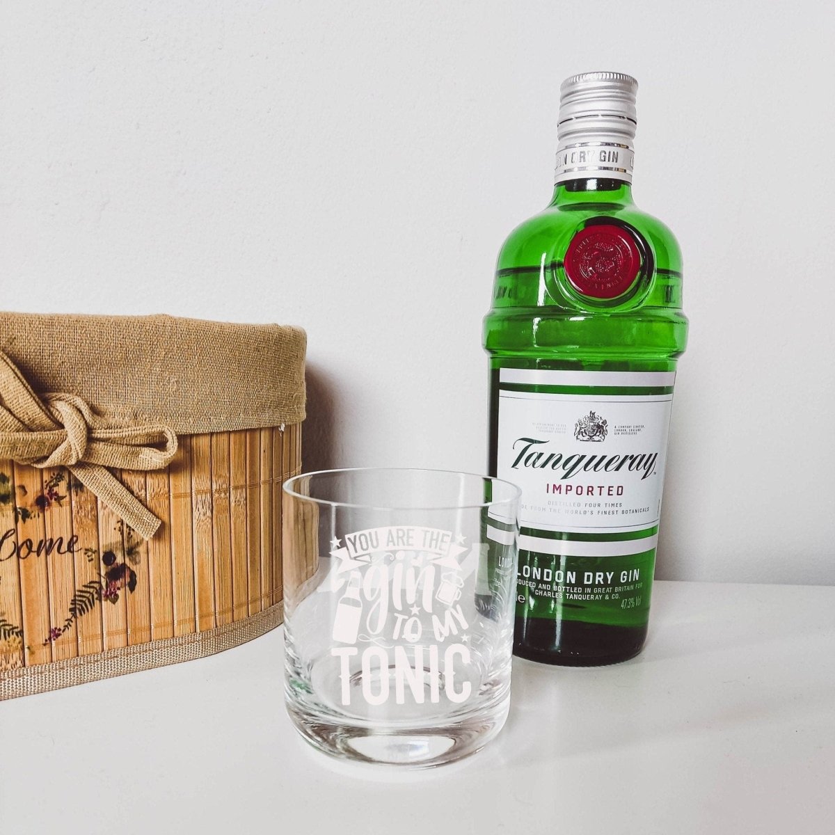Personalisiertes Gin-Glas mit Gravur - "You are the Gin to my Tonic"-Motiv und Namensgravur - Prami's