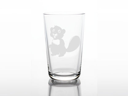 Personalisiertes Kinderglas mit Namen und Biber | Trinkglas mit Gravur - Prami's
