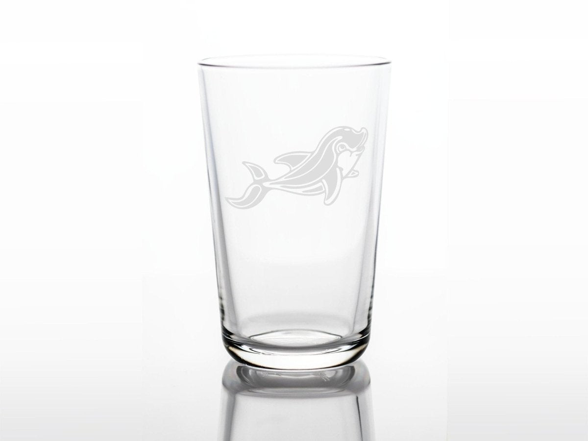 Personalisiertes Kinderglas mit Namen und Delfin | Trinkglas mit Gravur - Prami's