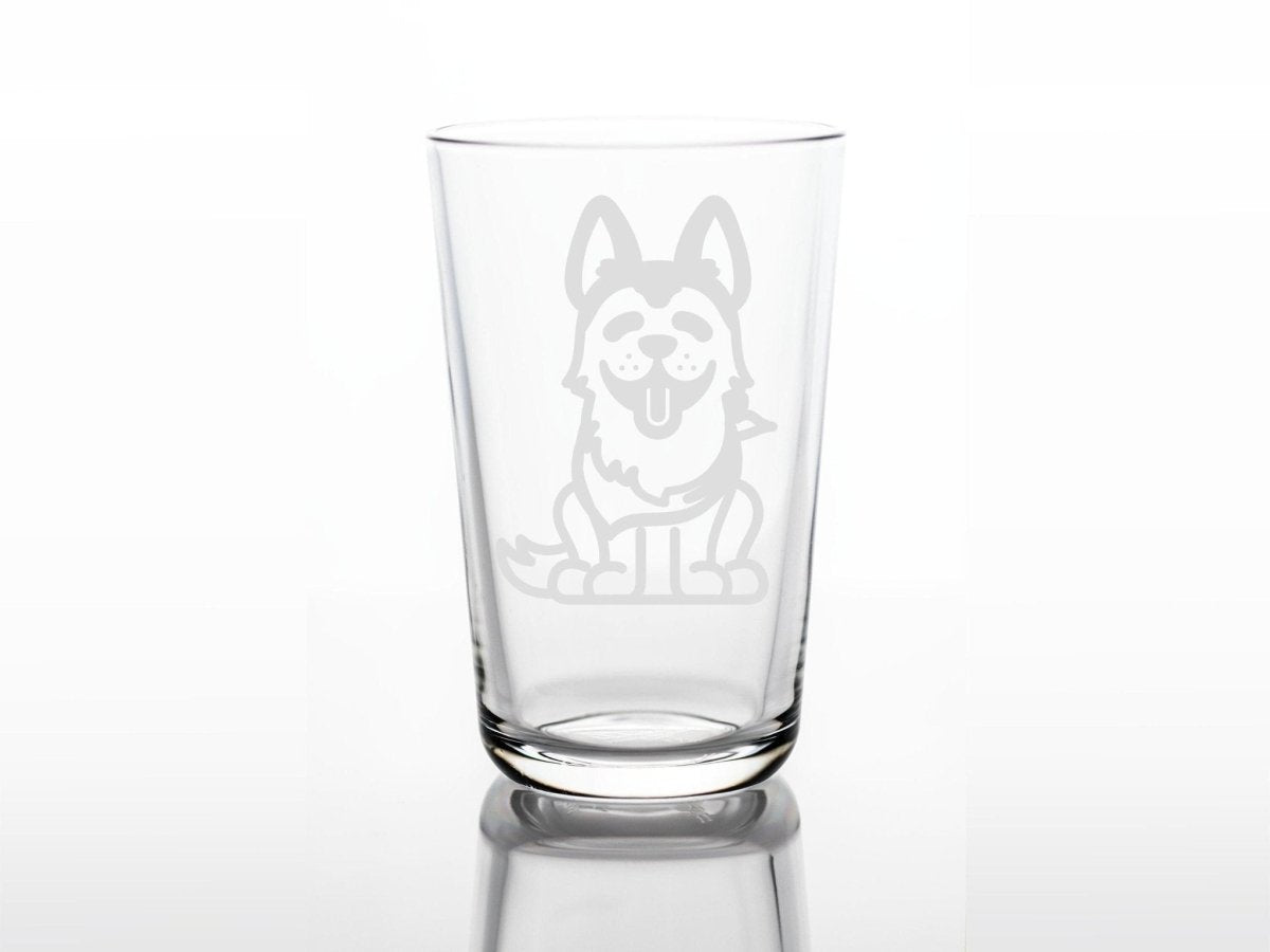 Personalisiertes Kinderglas mit Namen und Husky | Trinkglas mit Gravur - Prami's