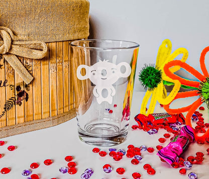 Personalisiertes Kinderglas mit Namen und Koala-Motiv – Handgeätztes Trinkglas für Kinder - Prami's